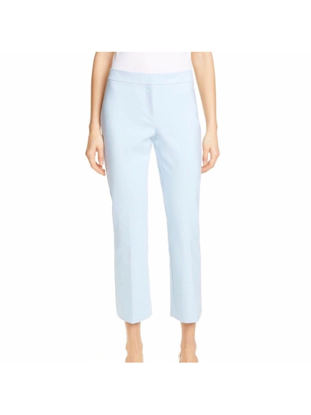 Lewitt Blue Slim Ankle Pant Stretch Mid Rise